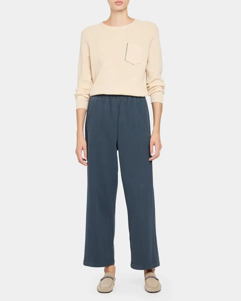 Brunello Cucinelli Smooth Cotton Fleece Ankle Sweatpants | Thumbnail 2 Brunello Cucinelli Smooth Cotton Fleece Ankle Sweatpants | Thumbnail 2