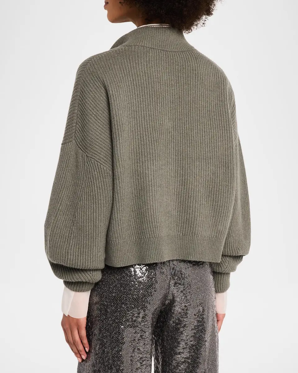 Brunello Cucinelli Cashmere-Blend Timeless Buttoned Sweater | Thumbnail 3 Brunello Cucinelli Cashmere-Blend Timeless Buttoned Sweater | Thumbnail 3