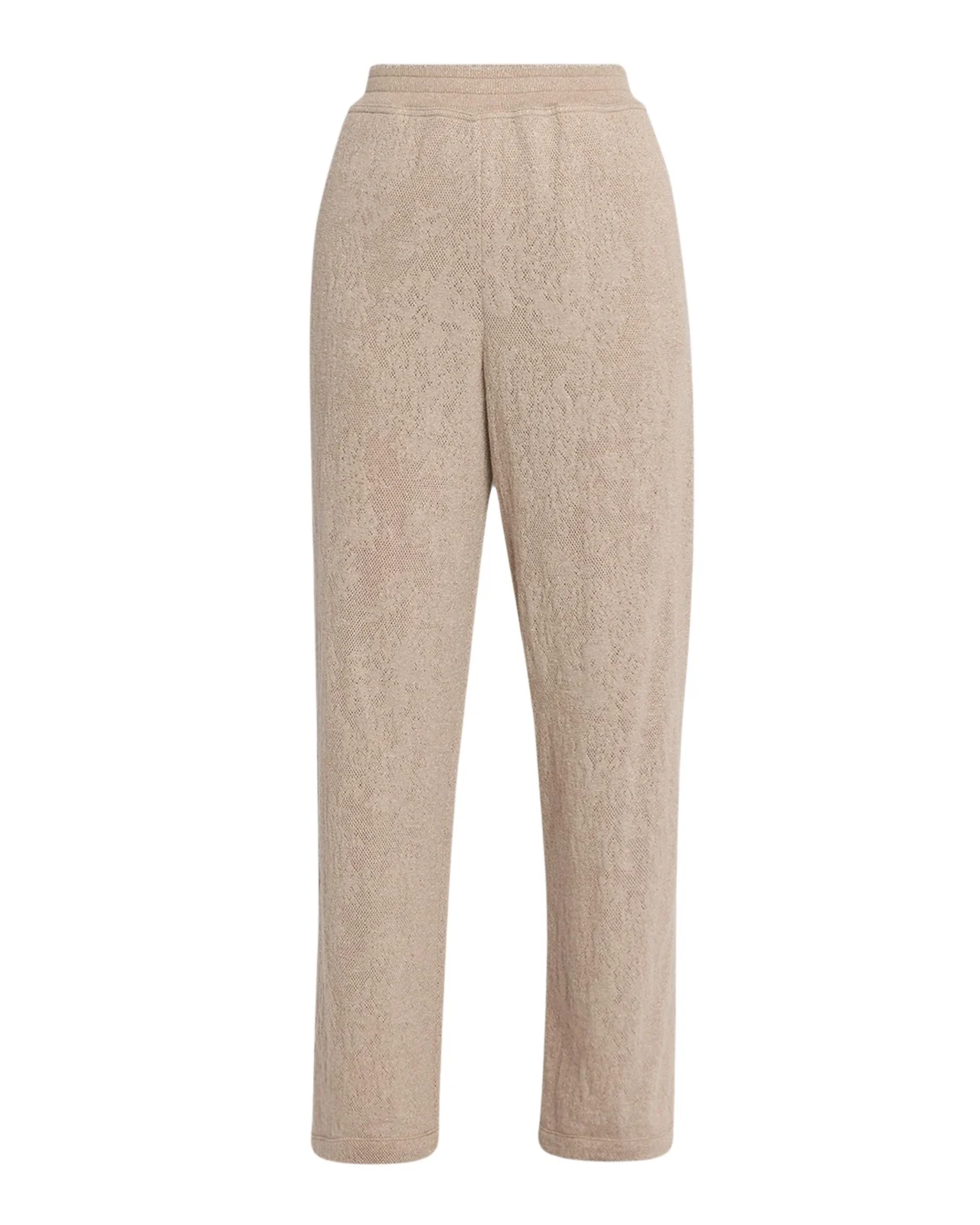 Brunello Cucinelli Jersey Lace Pointelle Knit Pants