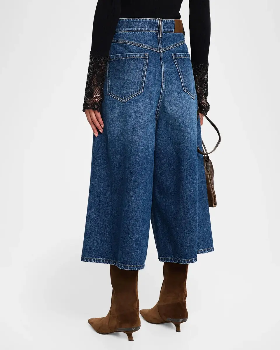 Brunello Cucinelli Baggy Cropped Denim Trousers | Thumbnail 3 Brunello Cucinelli Baggy Cropped Denim Trousers | Thumbnail 3