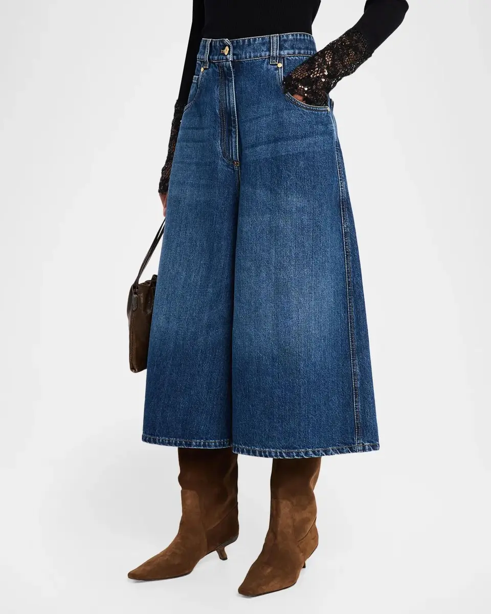 Brunello Cucinelli Baggy Cropped Denim Trousers | Thumbnail 4 Brunello Cucinelli Baggy Cropped Denim Trousers | Thumbnail 4