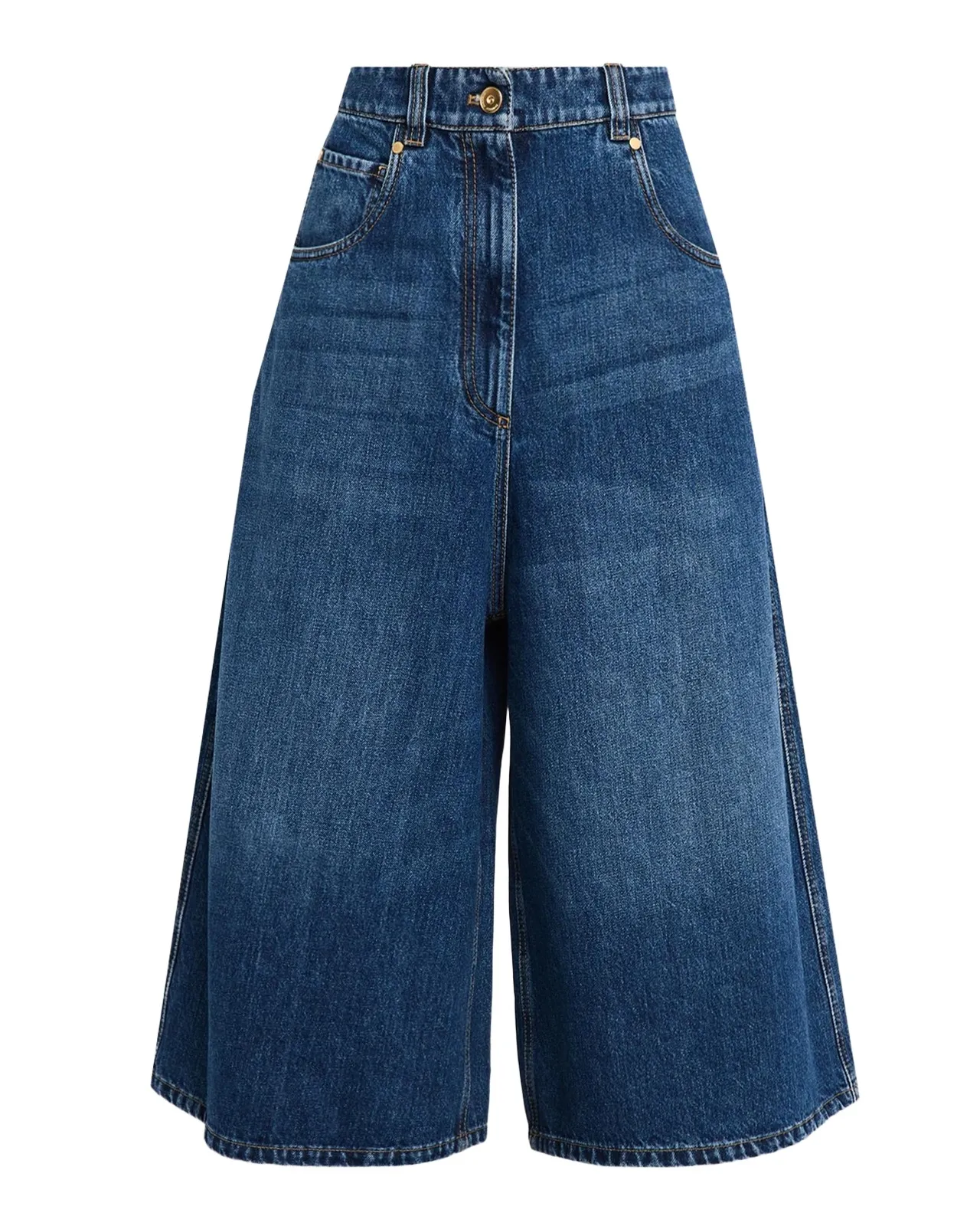 Brunello Cucinelli Baggy Cropped Denim Trousers