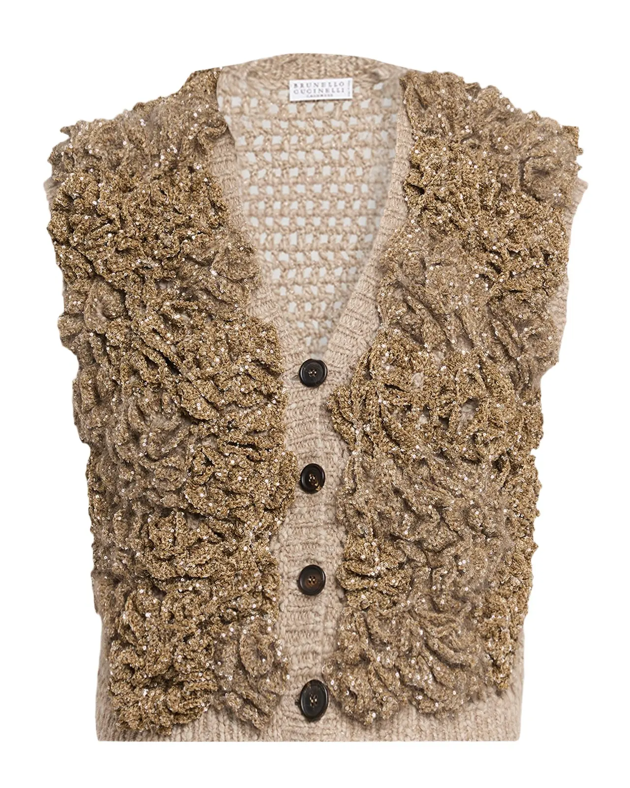 Cashmere-Blend Sequin Knitted Vest