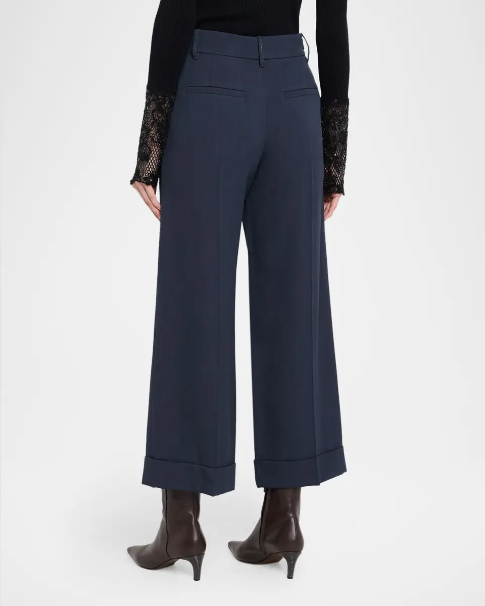 Brunello Cucinelli Fluid Wool Cuffed Pants | Thumbnail 3 Brunello Cucinelli Fluid Wool Cuffed Pants | Thumbnail 3