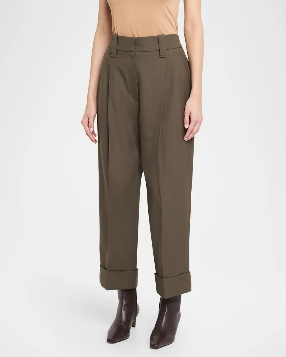 Brunello Cucinelli Couture Wool Twill Cuffed Pants | Thumbnail 4 Brunello Cucinelli Couture Wool Twill Cuffed Pants | Thumbnail 4