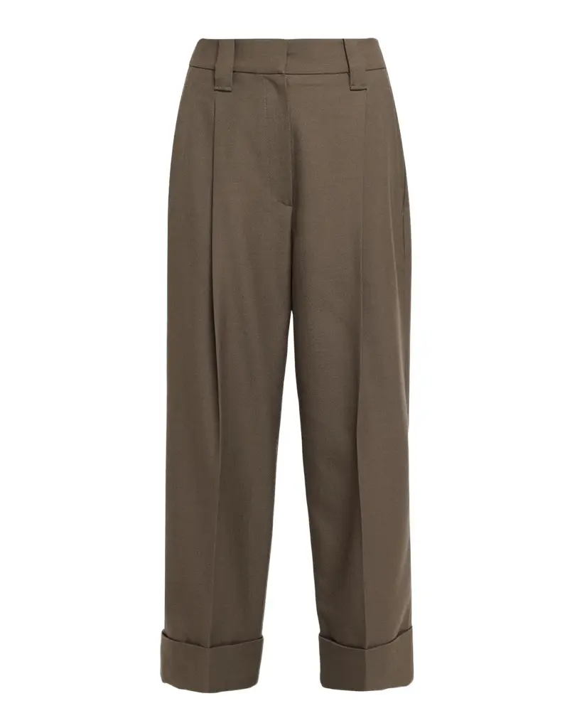 Brunello Cucinelli Couture Wool Twill Cuffed Pants