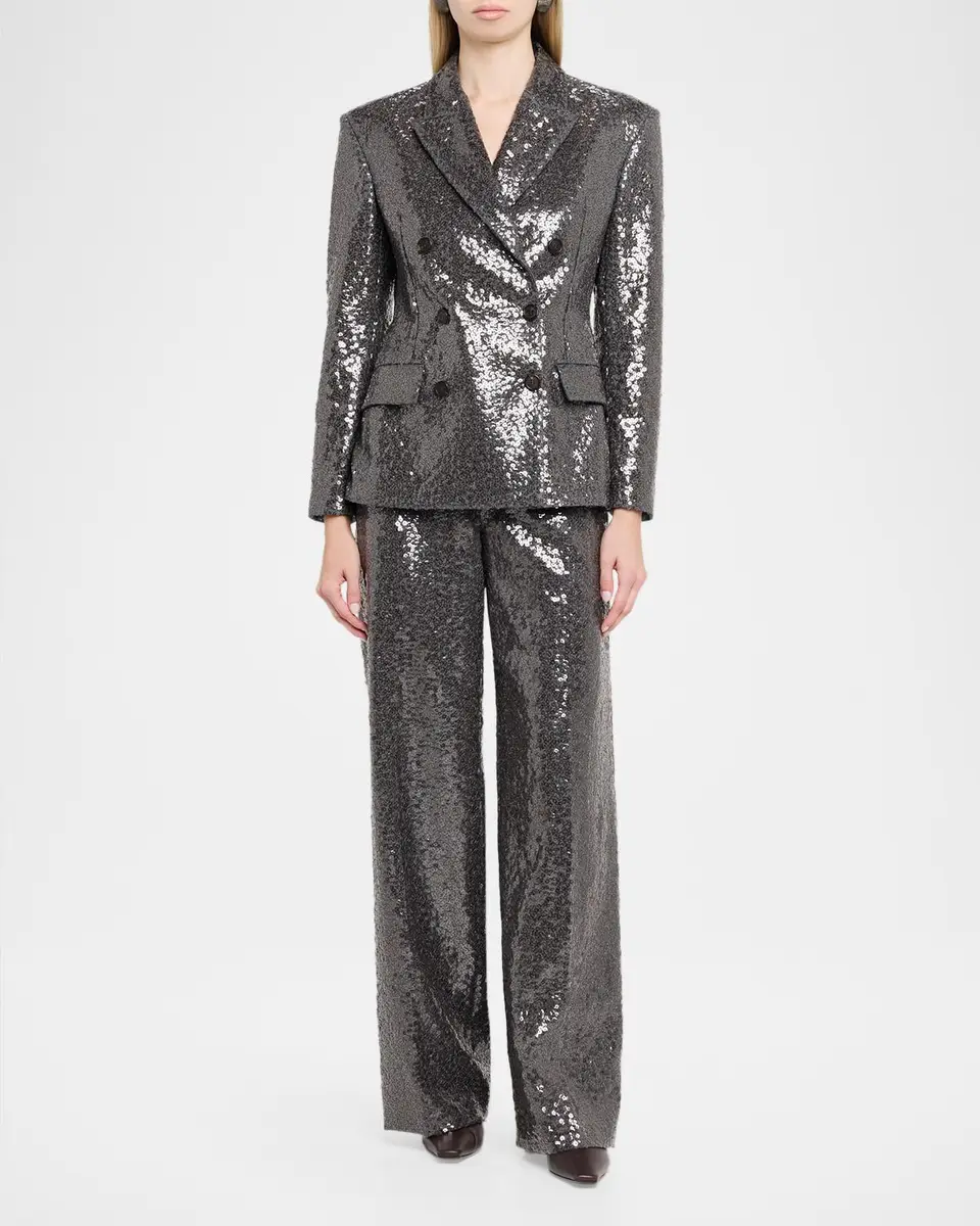 Brunello Cucinelli Sequin Embellished Wide-Leg Pants | Thumbnail 2 Brunello Cucinelli Sequin Embellished Wide-Leg Pants | Thumbnail 2