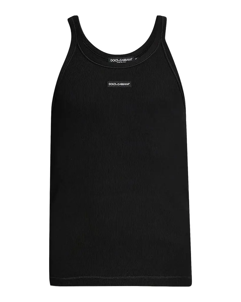 Dolce & Gabbana Men's Etichetta Rib Jersey Cotton Tank Top