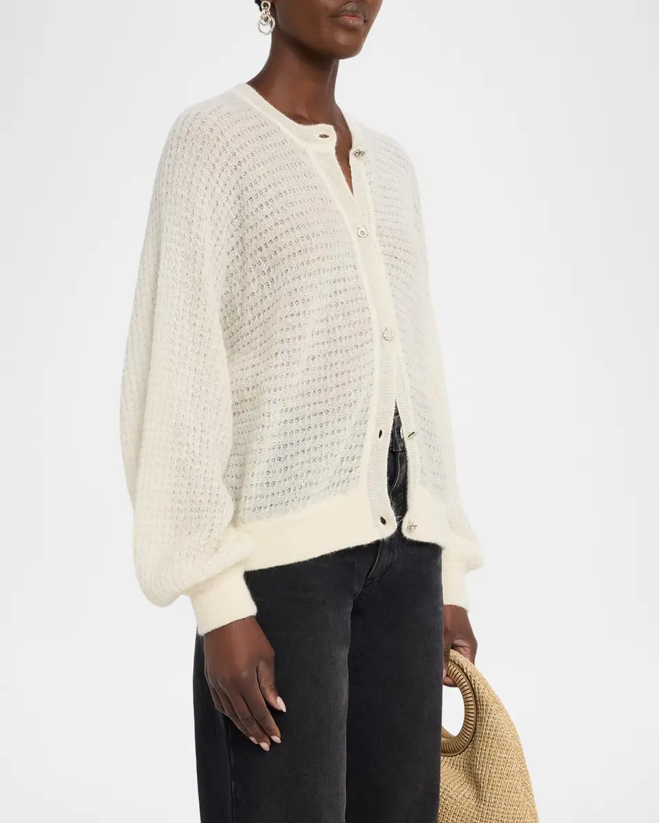 Ba&sh Isolar Pointelle-Knit Cardigan | Thumbnail 4 Ba&sh Isolar Pointelle-Knit Cardigan | Thumbnail 4