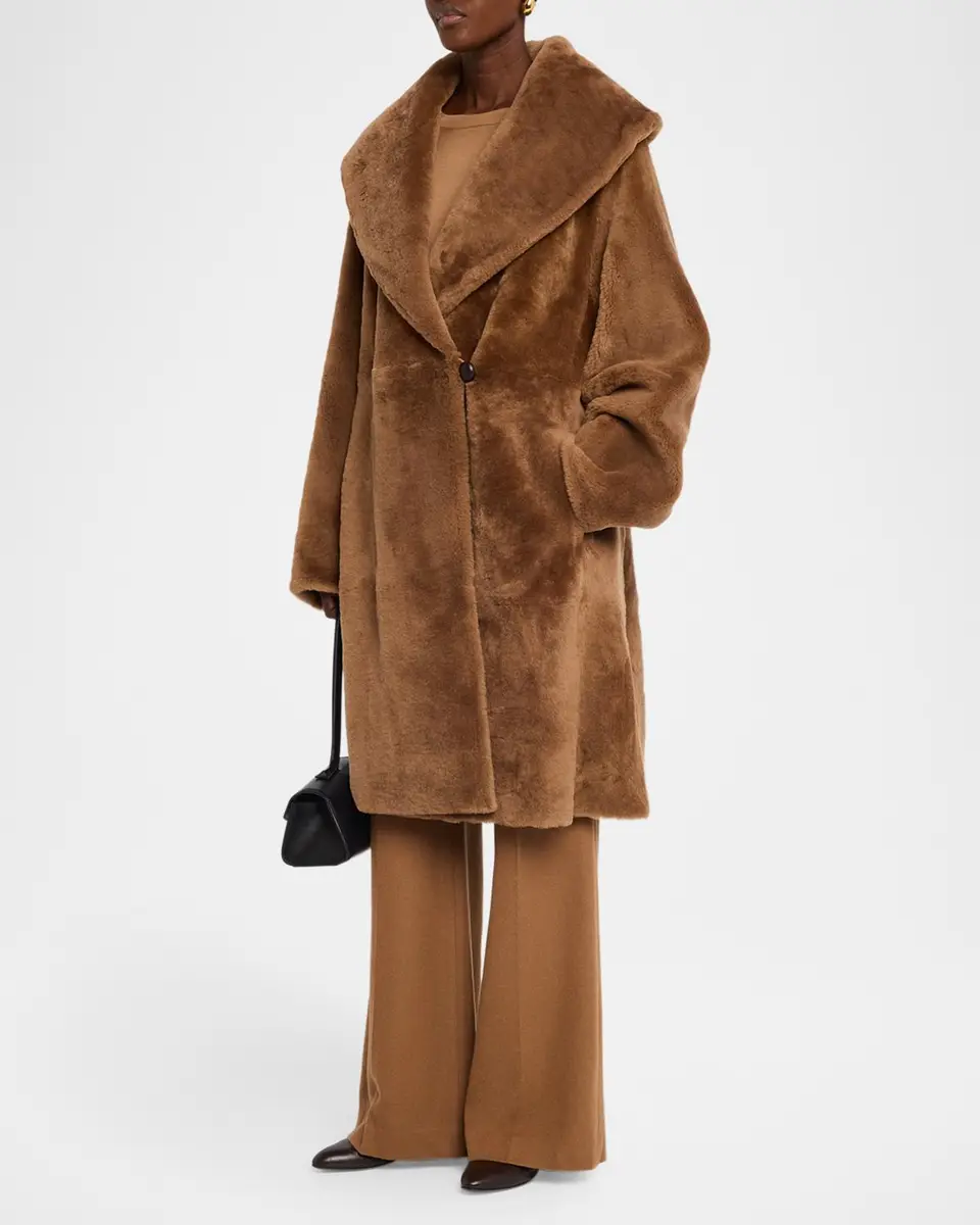 Lafayette 148 New York Oversized Reversible Shearling Coat | Thumbnail 4 Lafayette 148 New York Oversized Reversible Shearling Coat | Thumbnail 4
