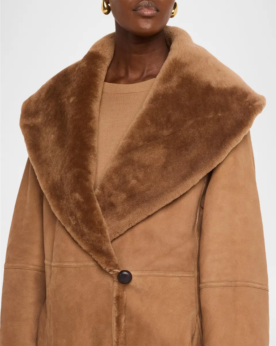 Lafayette 148 New York Oversized Reversible Shearling Coat | Thumbnail 5 Lafayette 148 New York Oversized Reversible Shearling Coat | Thumbnail 5