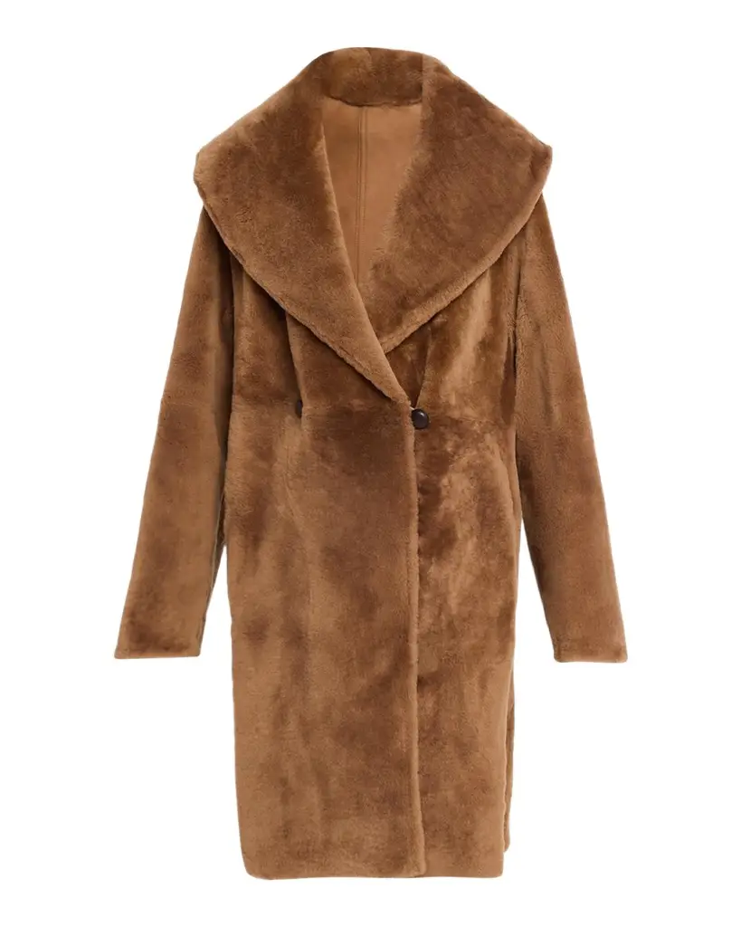 Lafayette 148 New York Oversized Reversible Shearling Coat