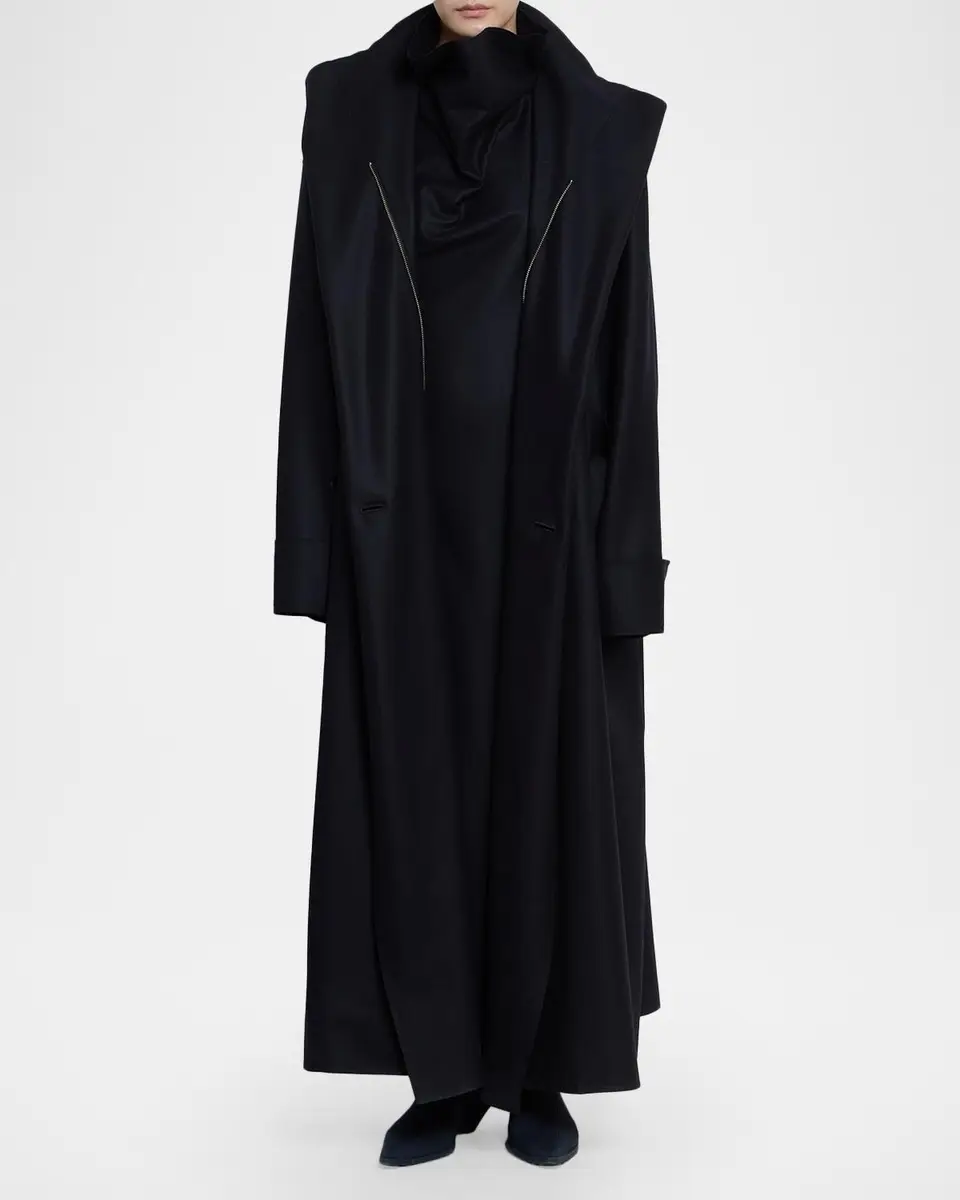 Issey Miyake Wool-Nylon Oversized Long Coat | Thumbnail 2