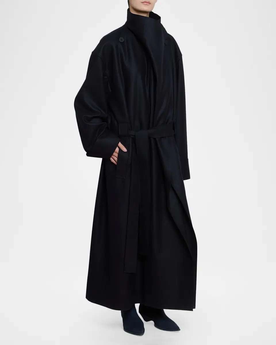 Issey Miyake Wool-Nylon Oversized Long Coat | Thumbnail 6
