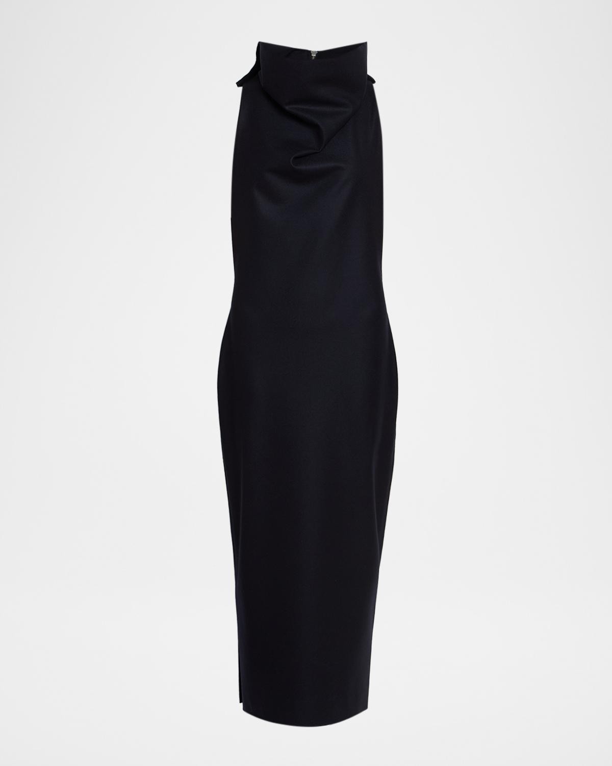 Sculptural Turtleneck Wool Sleeveless Maxi Dress Sculptural Turtleneck Wool Sleeveless Maxi Dress