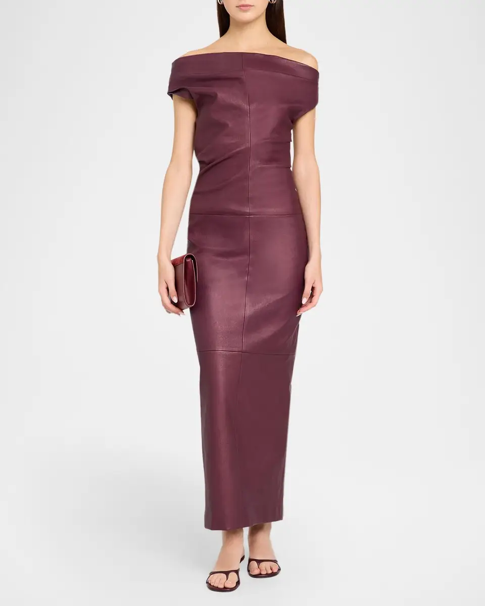 Simkhai Vessia Leather Midi Dress | Thumbnail 2 Simkhai Vessia Leather Midi Dress | Thumbnail 2
