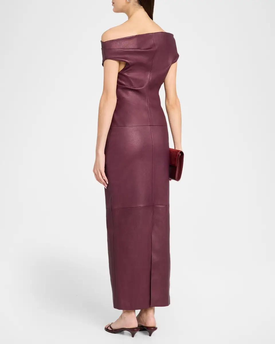 Simkhai Vessia Leather Midi Dress | Thumbnail 3 Simkhai Vessia Leather Midi Dress | Thumbnail 3