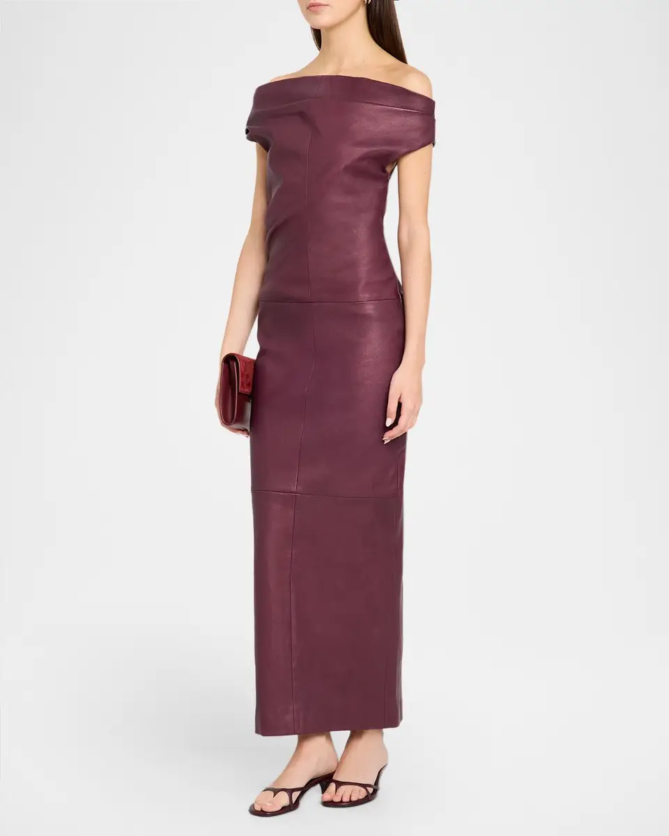 Simkhai Vessia Leather Midi Dress | Thumbnail 4 Simkhai Vessia Leather Midi Dress | Thumbnail 4