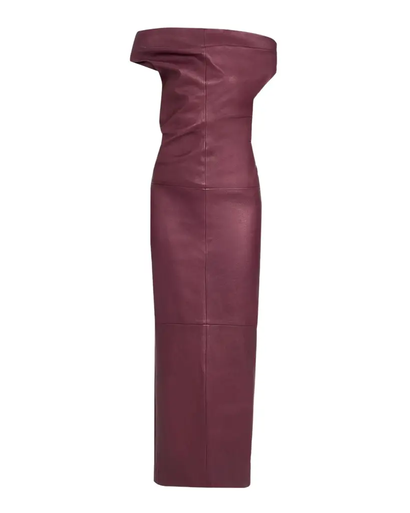 Vessia Leather Midi Dress
