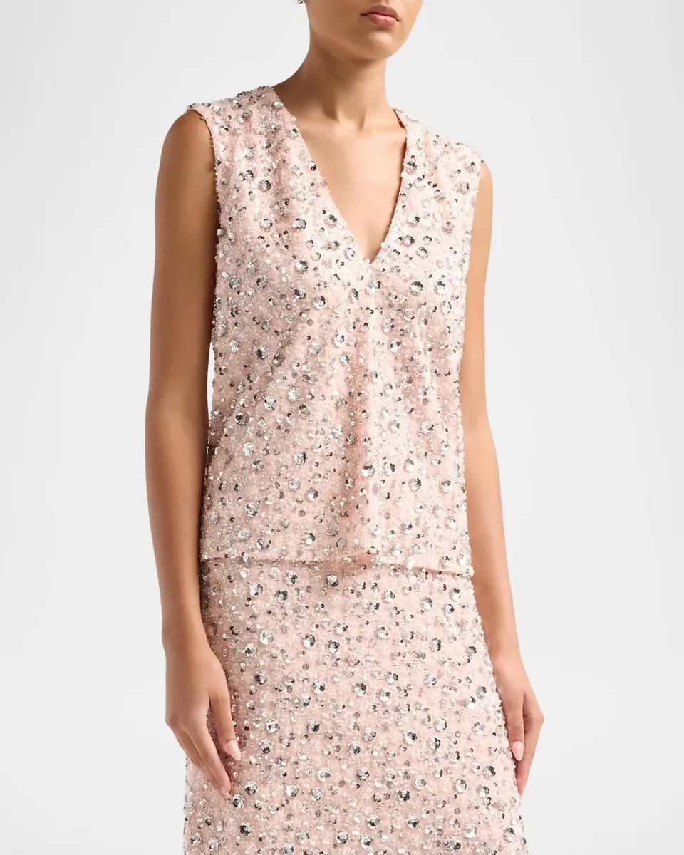 Rabanne Embellished V-Neck Top | Thumbnail 4