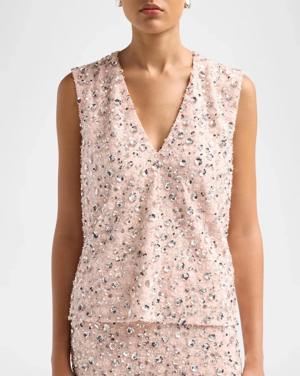 Rabanne Embellished V-Neck Top | Thumbnail 5