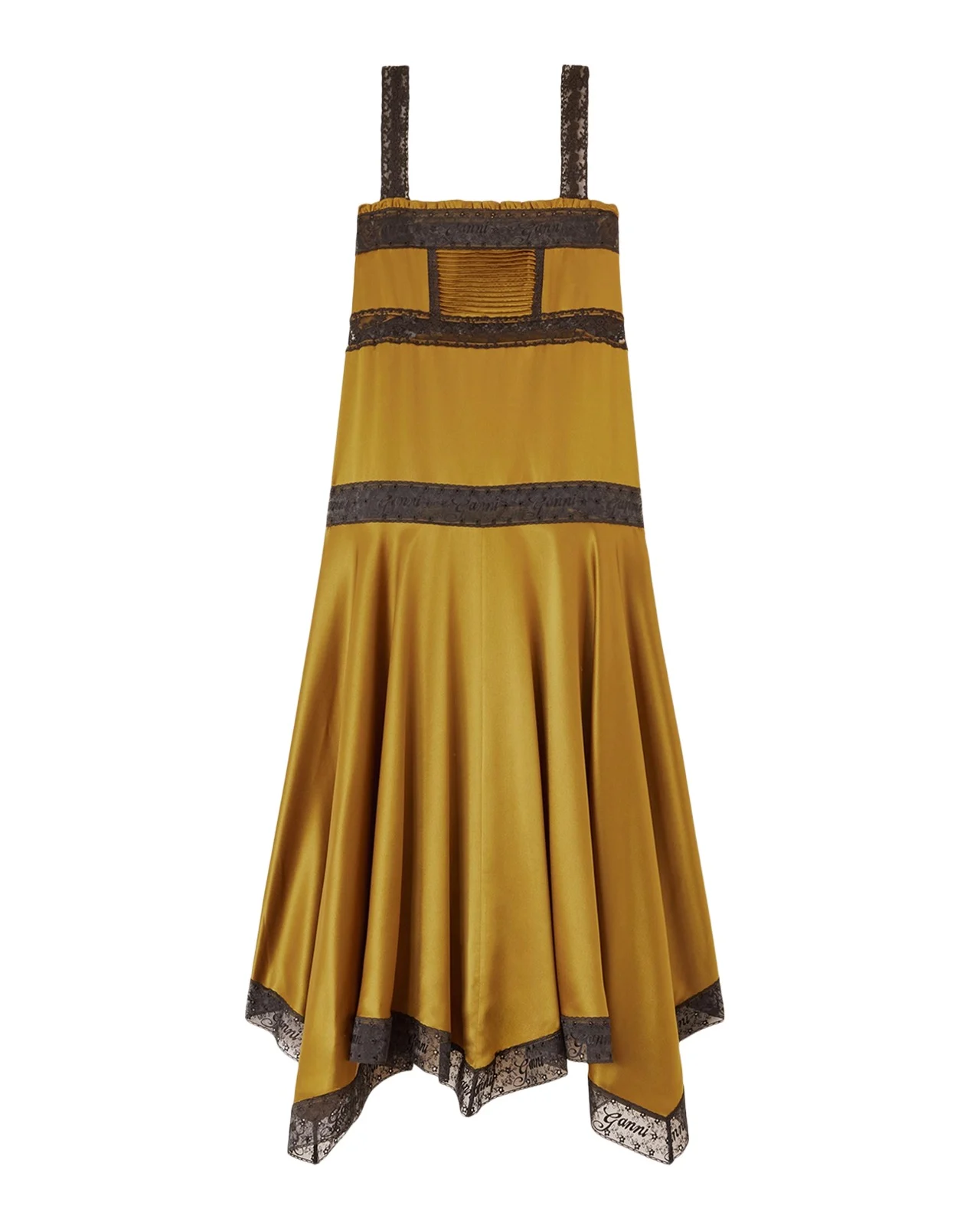 Ganni Fluid Satin Long Slip Dress