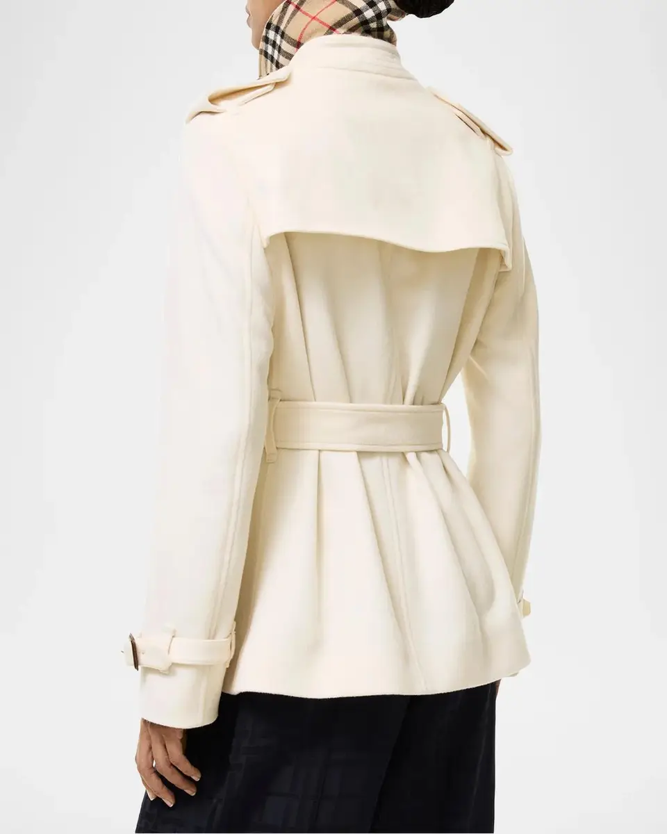 Burberry Kensington Belted Cashmere Short Trench Jacket | Thumbnail 3