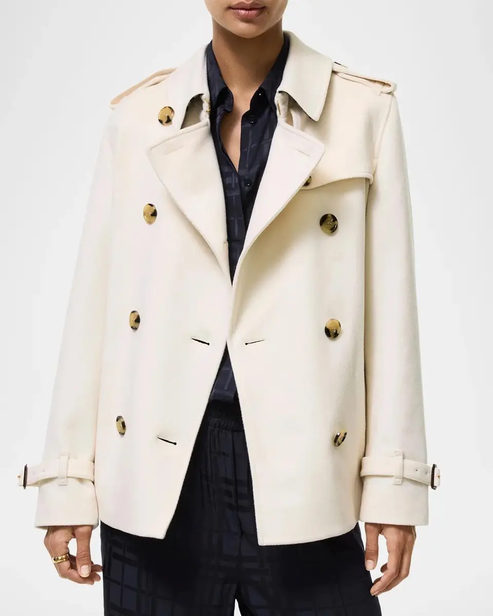 Burberry Kensington Belted Cashmere Short Trench Jacket | Thumbnail 5