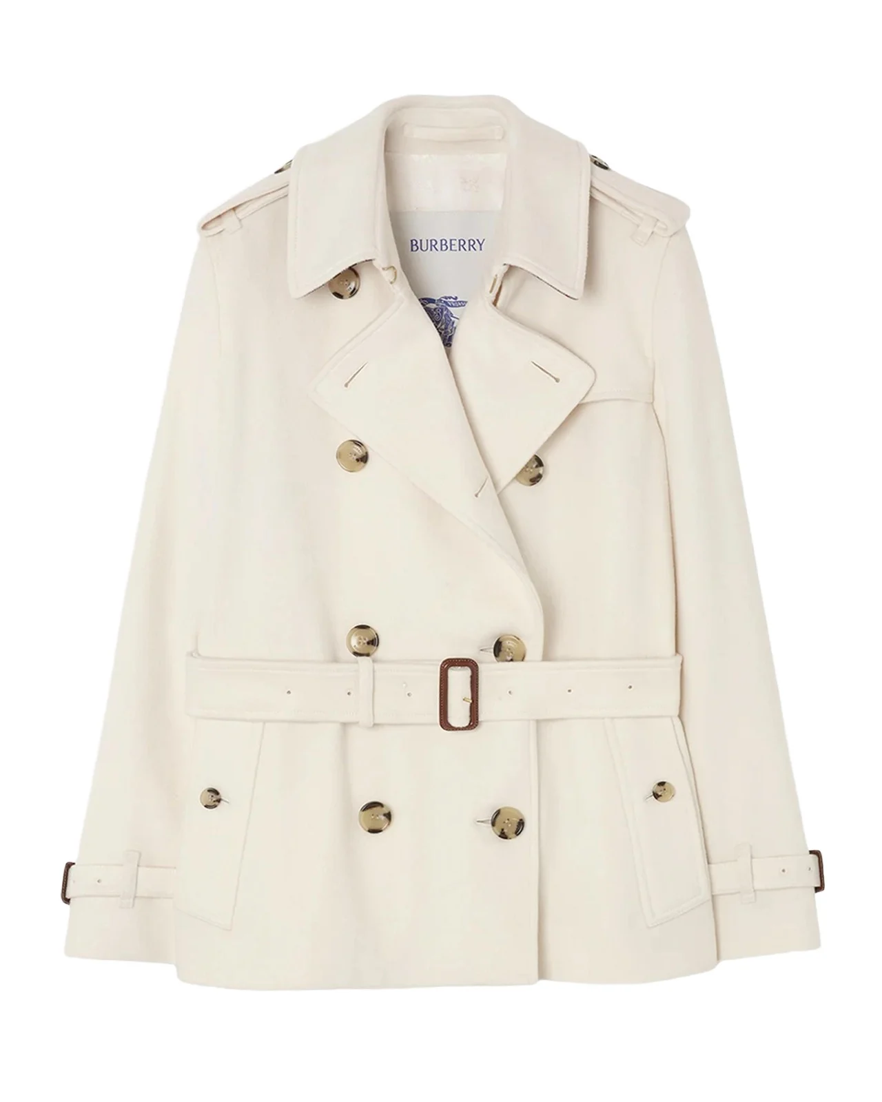 Burberry Kensington Belted Cashmere Short Trench Jacket