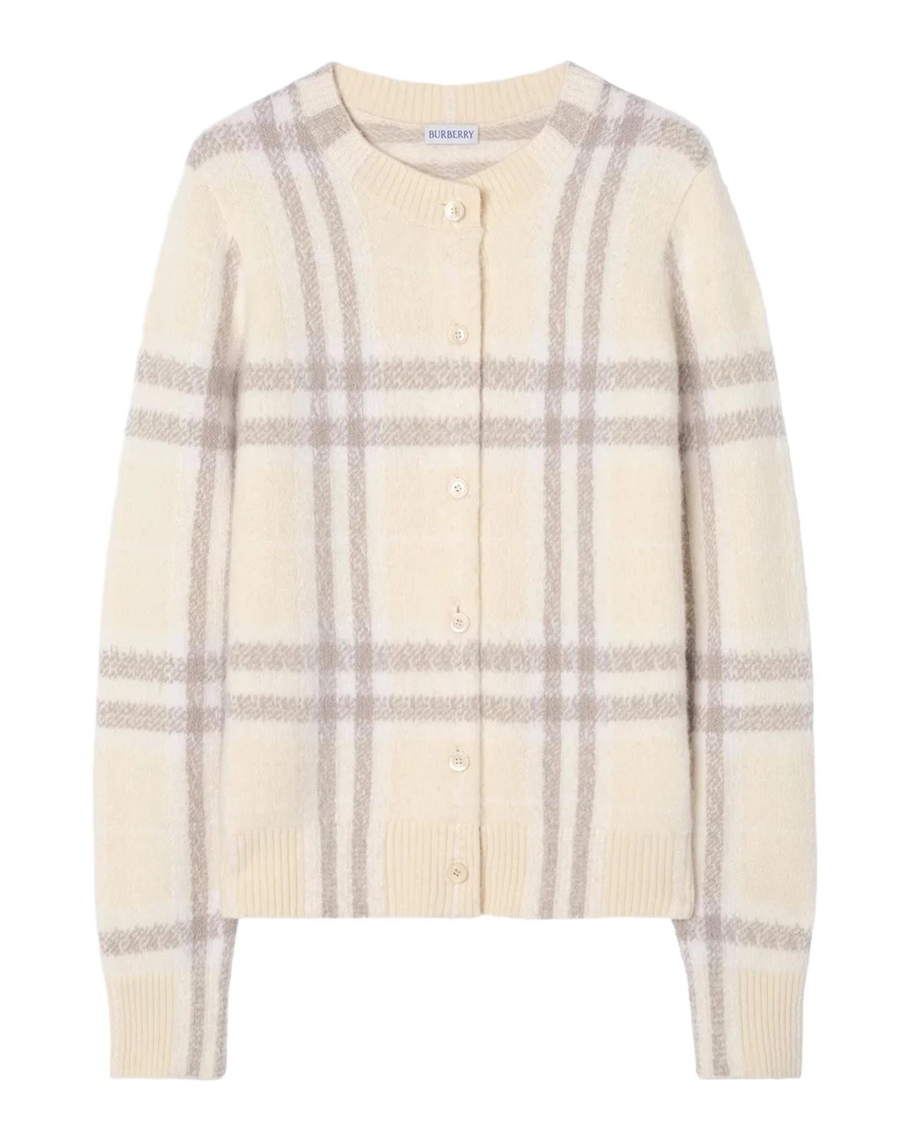 Burberry Checked Cashmere-Blend Cardigan
