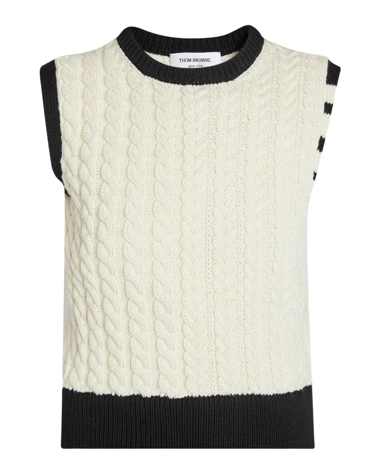 Aran Virgin Wool Cable-Knit Sweater Vest