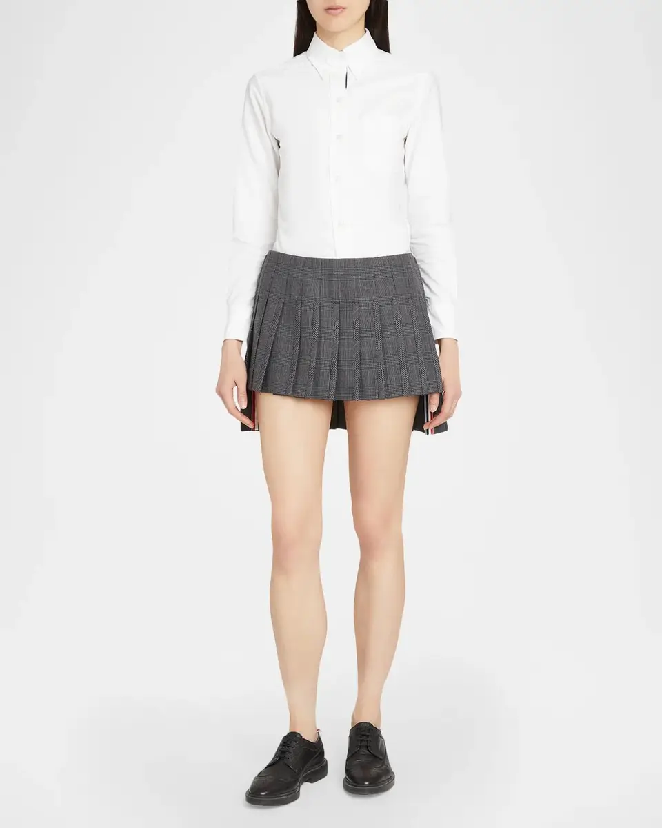 Thom Browne Pleated Virgin Wool Midi Skirt | Thumbnail 2
