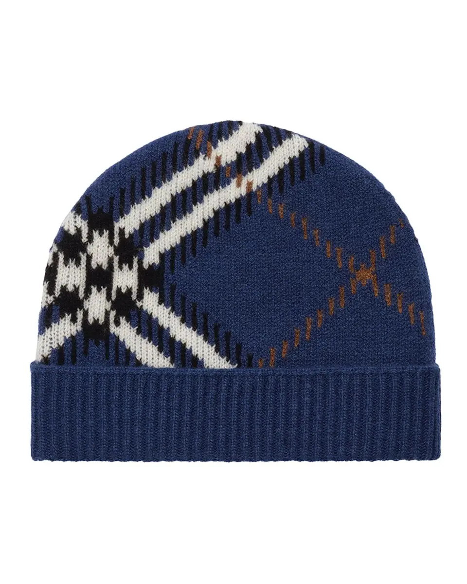 Burberry Men's Check Cashmere-Blend Beanie | Thumbnail 3
