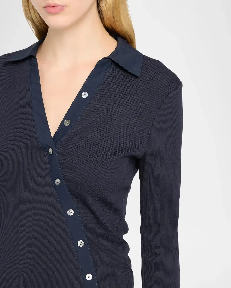 Veronica Beard Brenner Asymmetric Button-Front Top | Thumbnail 5 Veronica Beard Brenner Asymmetric Button-Front Top | Thumbnail 5
