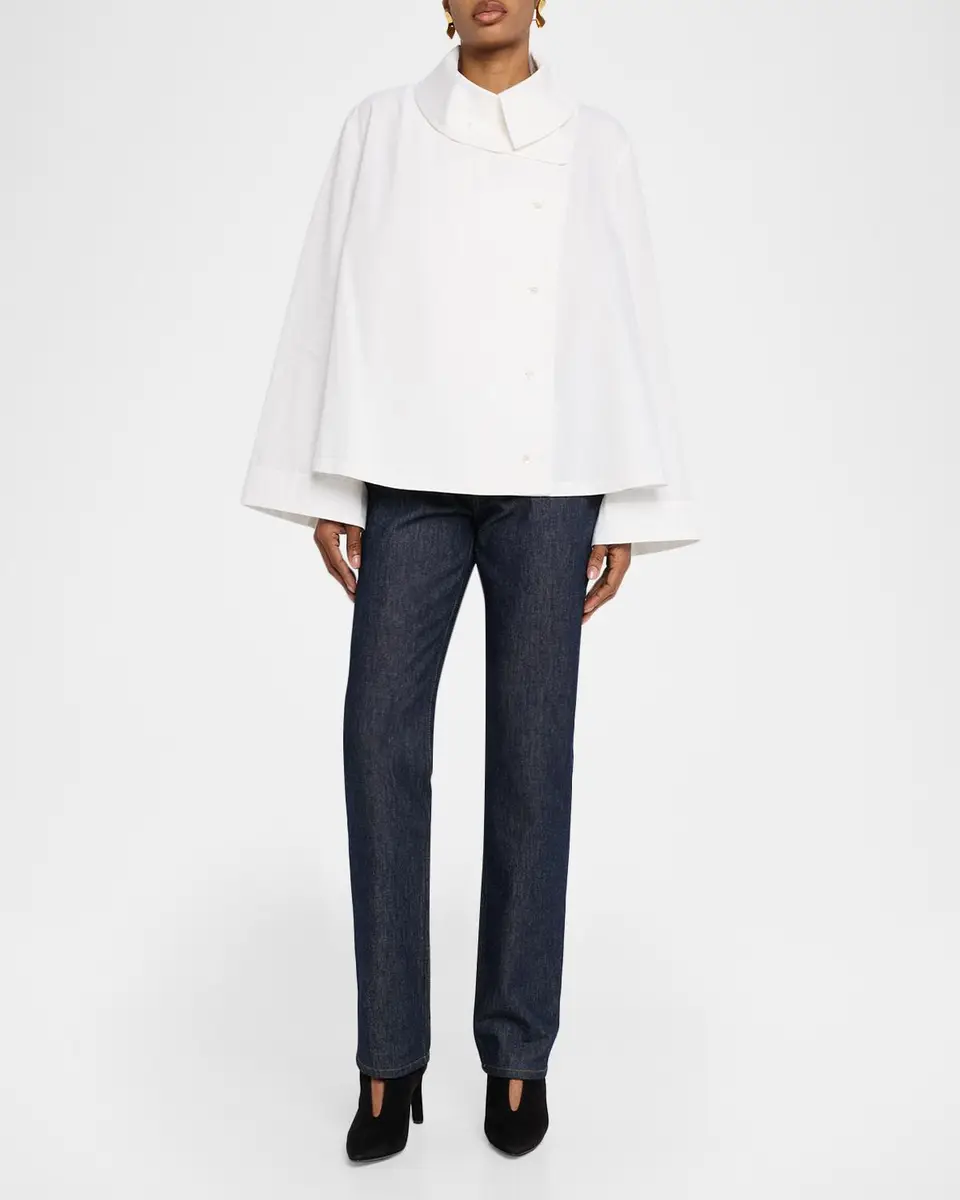 Co Draped Collar Cotton-Silk Shirt | Thumbnail 2 Co Draped Collar Cotton-Silk Shirt | Thumbnail 2