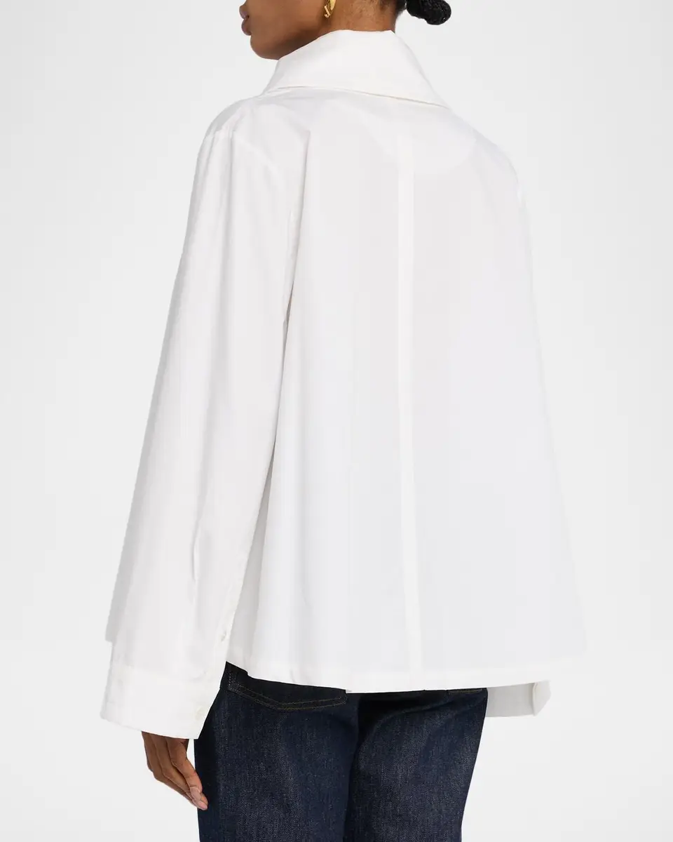 Co Draped Collar Cotton-Silk Shirt | Thumbnail 3 Co Draped Collar Cotton-Silk Shirt | Thumbnail 3