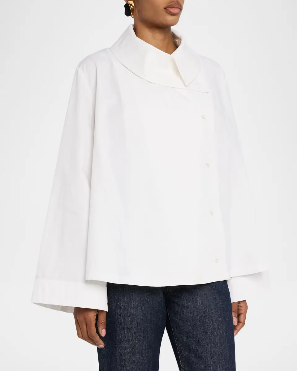 Co Draped Collar Cotton-Silk Shirt | Thumbnail 4 Co Draped Collar Cotton-Silk Shirt | Thumbnail 4