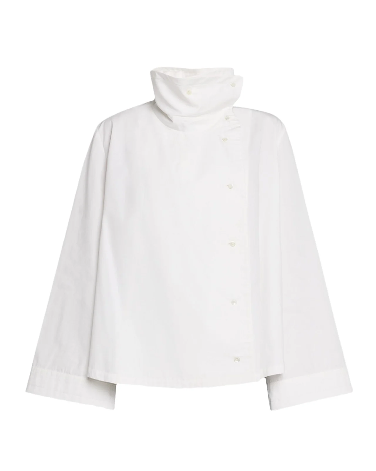 Co Draped Collar Cotton-Silk Shirt