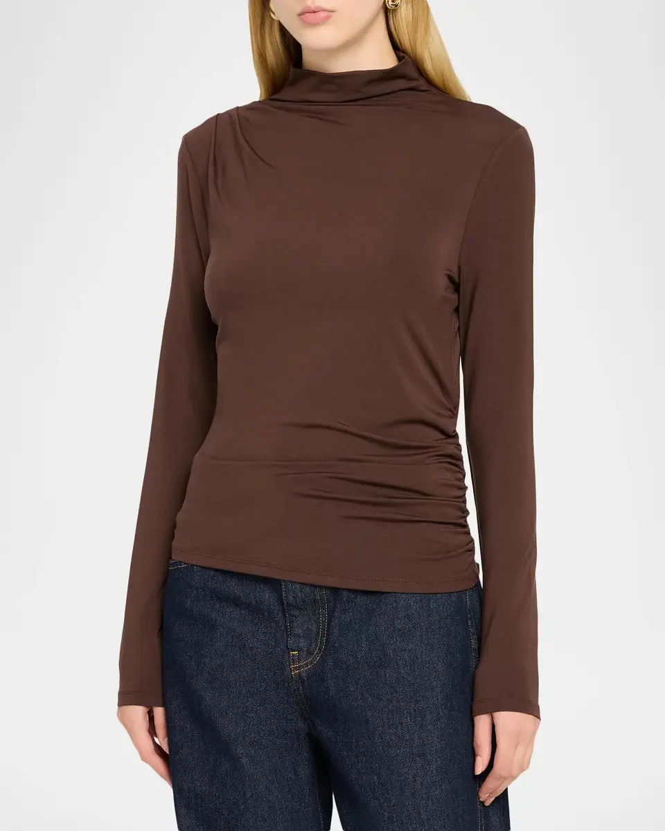 Veronica Beard Mylie Draped High-Neck Top | Thumbnail 4