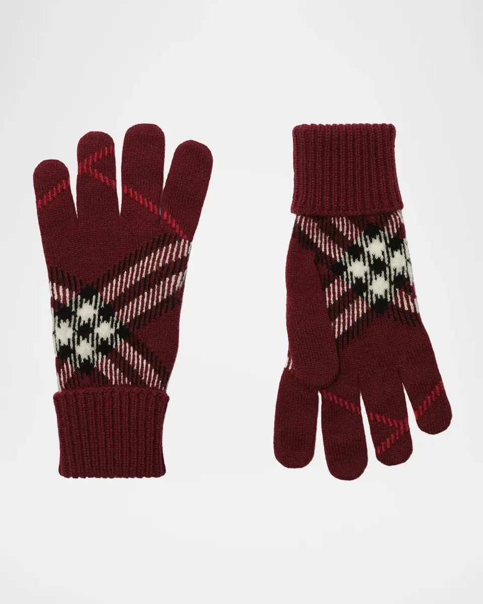 Burberry Heritage Check Cashmere-Blend Gloves | Thumbnail 2 Burberry Heritage Check Cashmere-Blend Gloves | Thumbnail 2