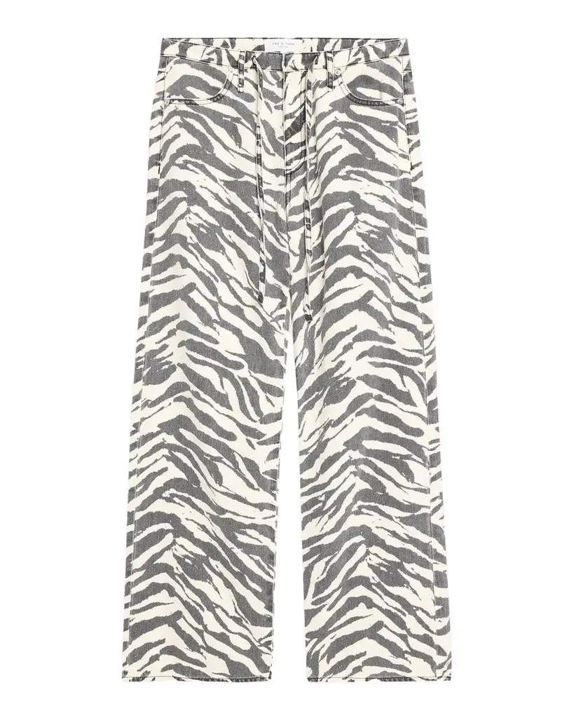 Phoebe Zebra-Printed Drawstring Jeans Phoebe Zebra-Printed Drawstring Jeans