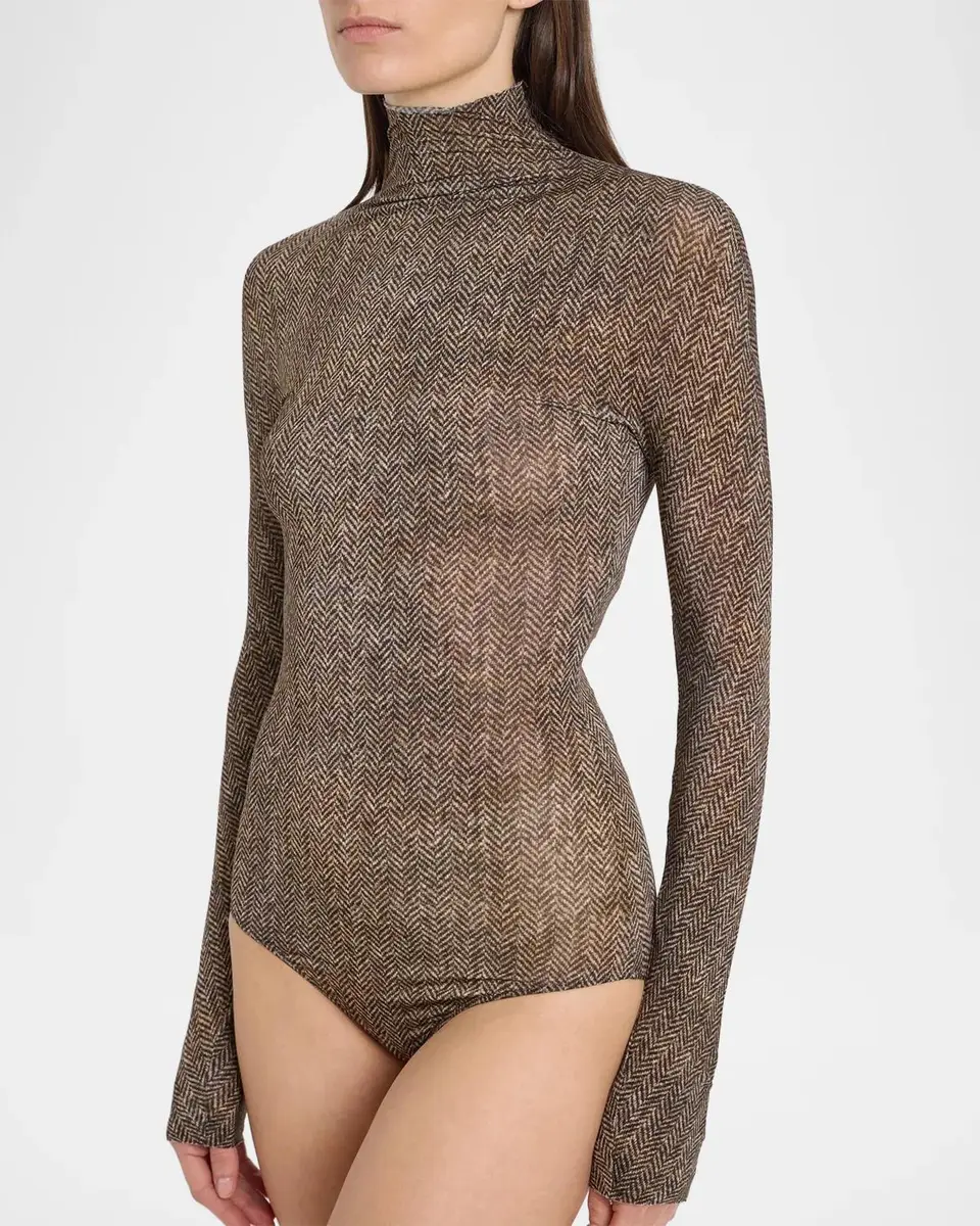 Maison Margiela Herringbone Turtleneck Bodysuit | Thumbnail 5 Maison Margiela Herringbone Turtleneck Bodysuit | Thumbnail 5