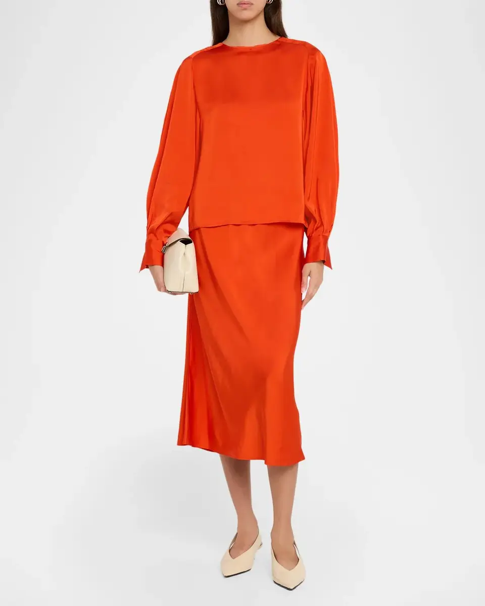 Vince Pull-On Satin Slip Skirt | Thumbnail 2