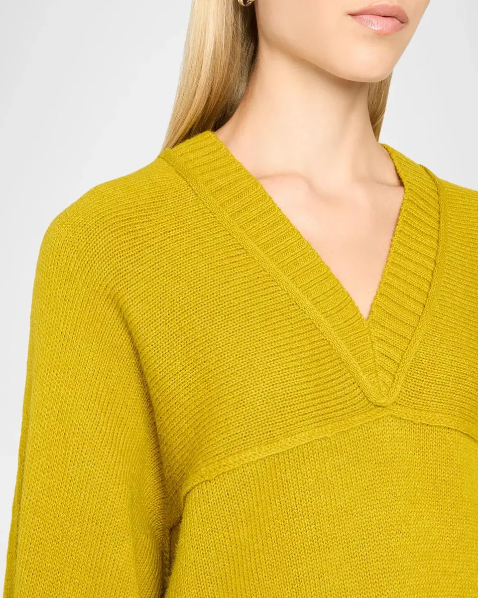 Christopher John Rogers Alpaca-Blend Yoke Oversized V-Neck Sweater | Thumbnail 5 Christopher John Rogers Alpaca-Blend Yoke Oversized V-Neck Sweater | Thumbnail 5
