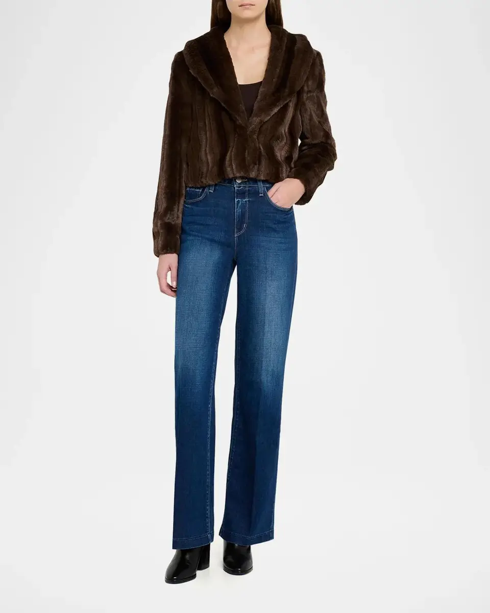 L'Agence Davy Faux fur Cropped Jacket | Thumbnail 2 L'Agence Davy Faux fur Cropped Jacket | Thumbnail 2