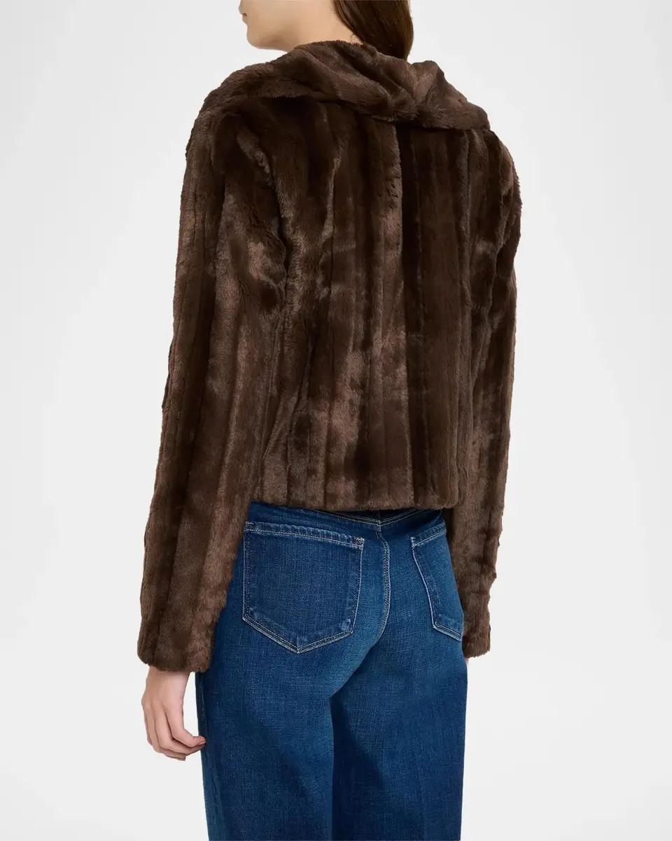 L'Agence Davy Faux fur Cropped Jacket | Thumbnail 3 L'Agence Davy Faux fur Cropped Jacket | Thumbnail 3