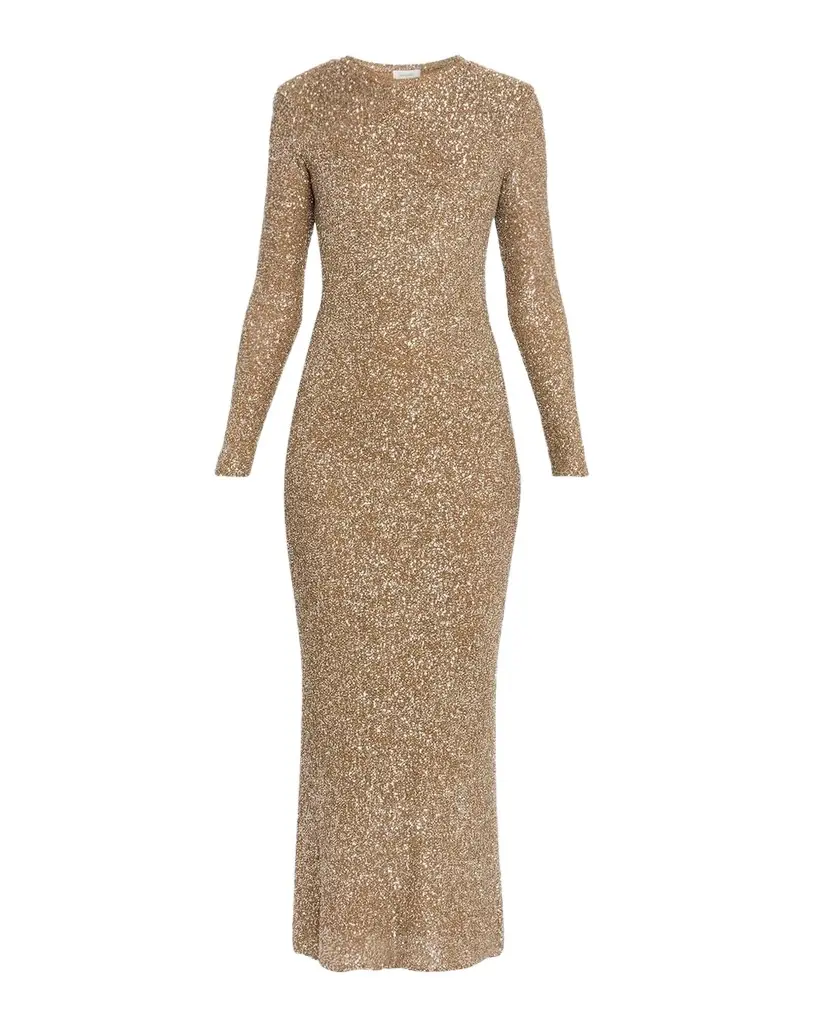 Maille Sequin Knit Long-Sleeve Midi Dress Maille Sequin Knit Long-Sleeve Midi Dress