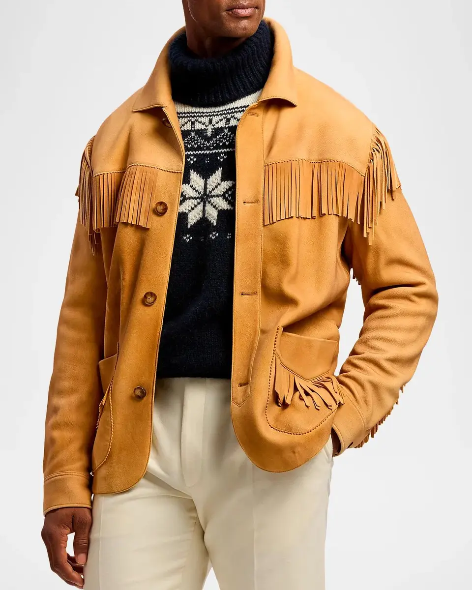 Ralph Lauren Men's Carson Fringe Suede Jacket | Thumbnail 4 Ralph Lauren Men's Carson Fringe Suede Jacket | Thumbnail 4