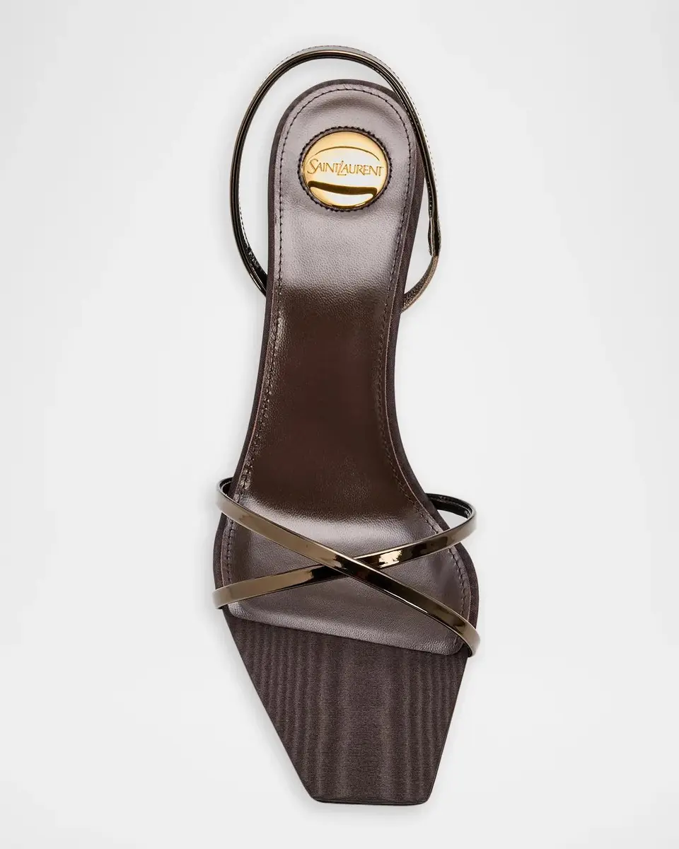 Saint Laurent 90mm Reflex Metallic Leather Sandals | Thumbnail 5