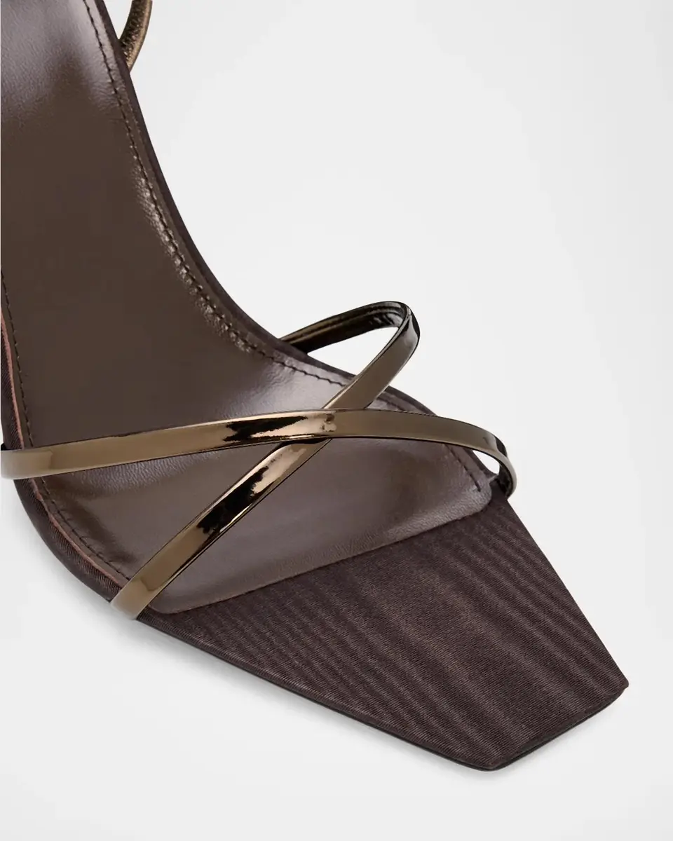 Saint Laurent 90mm Reflex Metallic Leather Sandals | Thumbnail 6